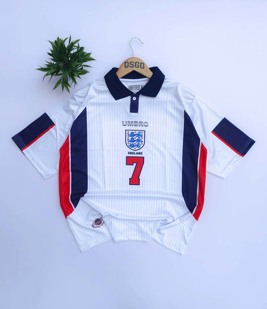 ENGLAND 1998 HOME KIT BECKHAM POLO SUBLIMATION