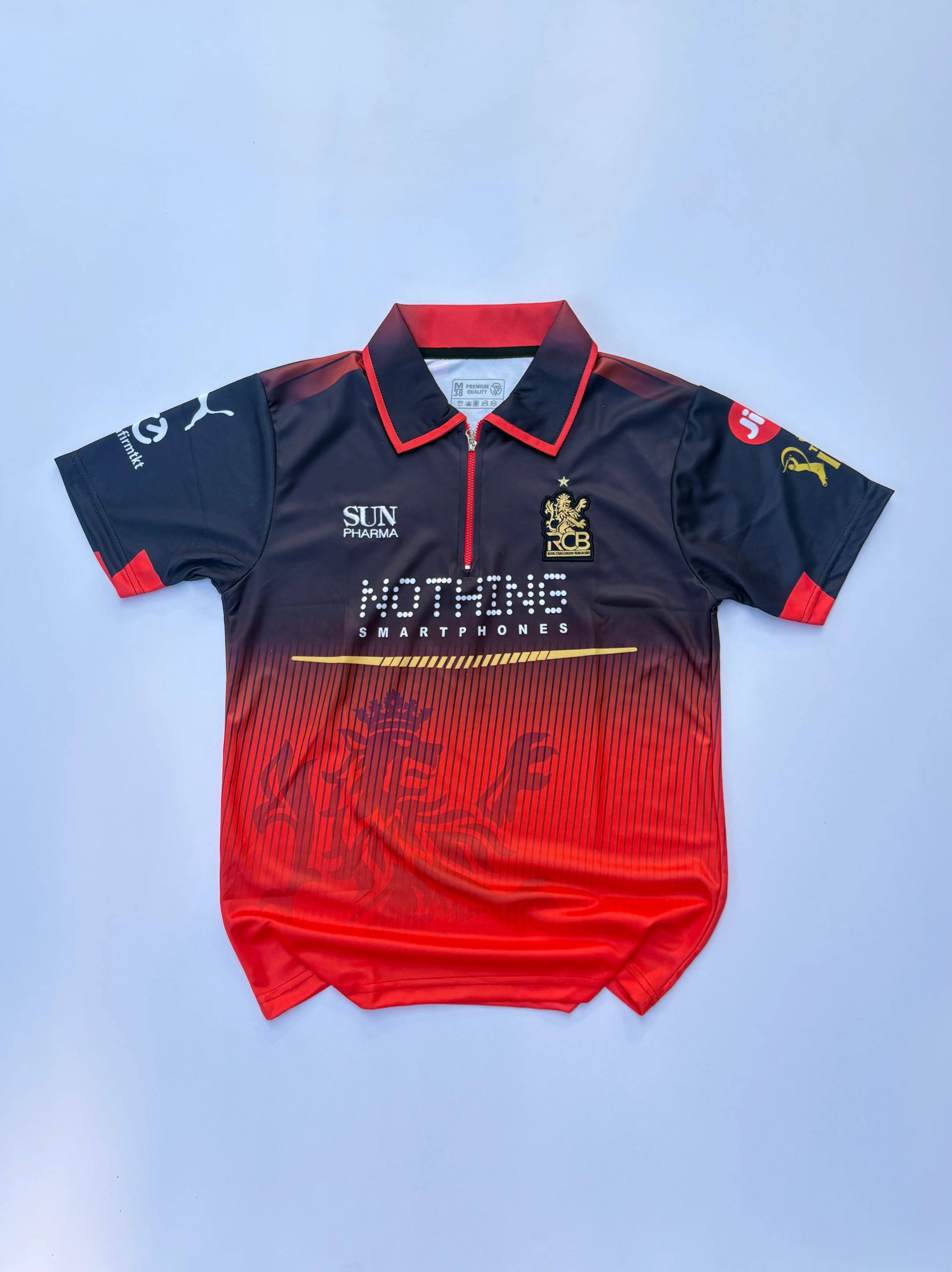 RCB 2026 HOME KIT VIRAT POLO ZIP EMBROIDERY