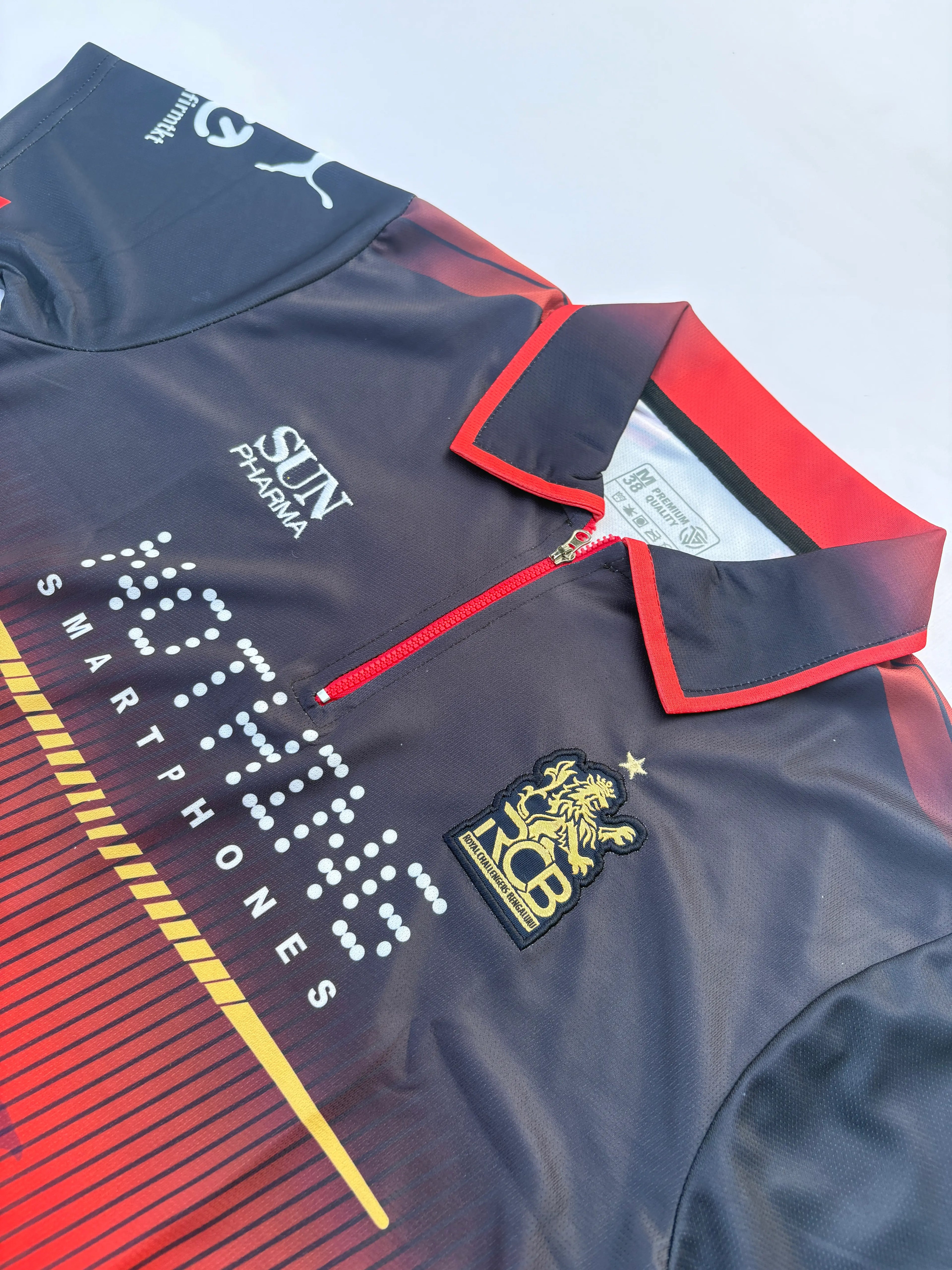RCB 2026 HOME KIT VIRAT POLO ZIP EMBROIDERY