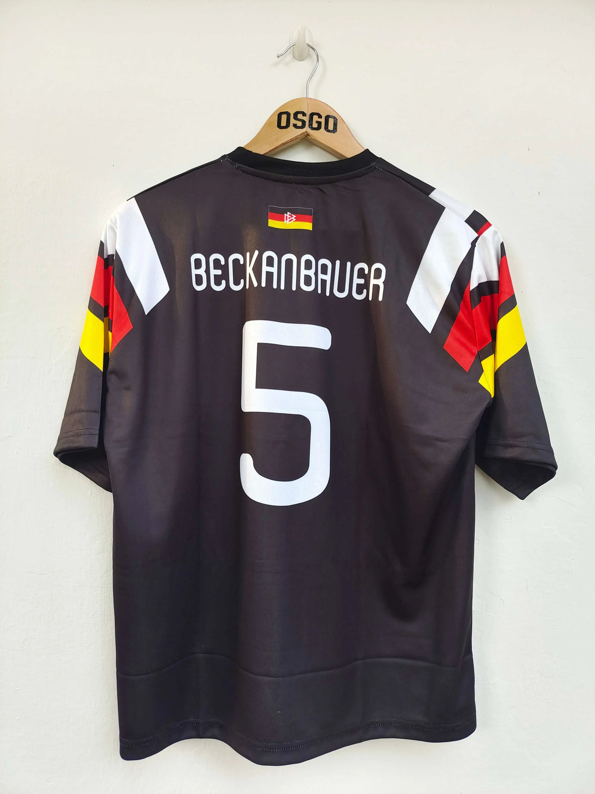ADIDAS GERMANY BECKENBAUER 1996 HOME RETRO BLACK,  FIVE SLEEV PREMIUM QUALITY