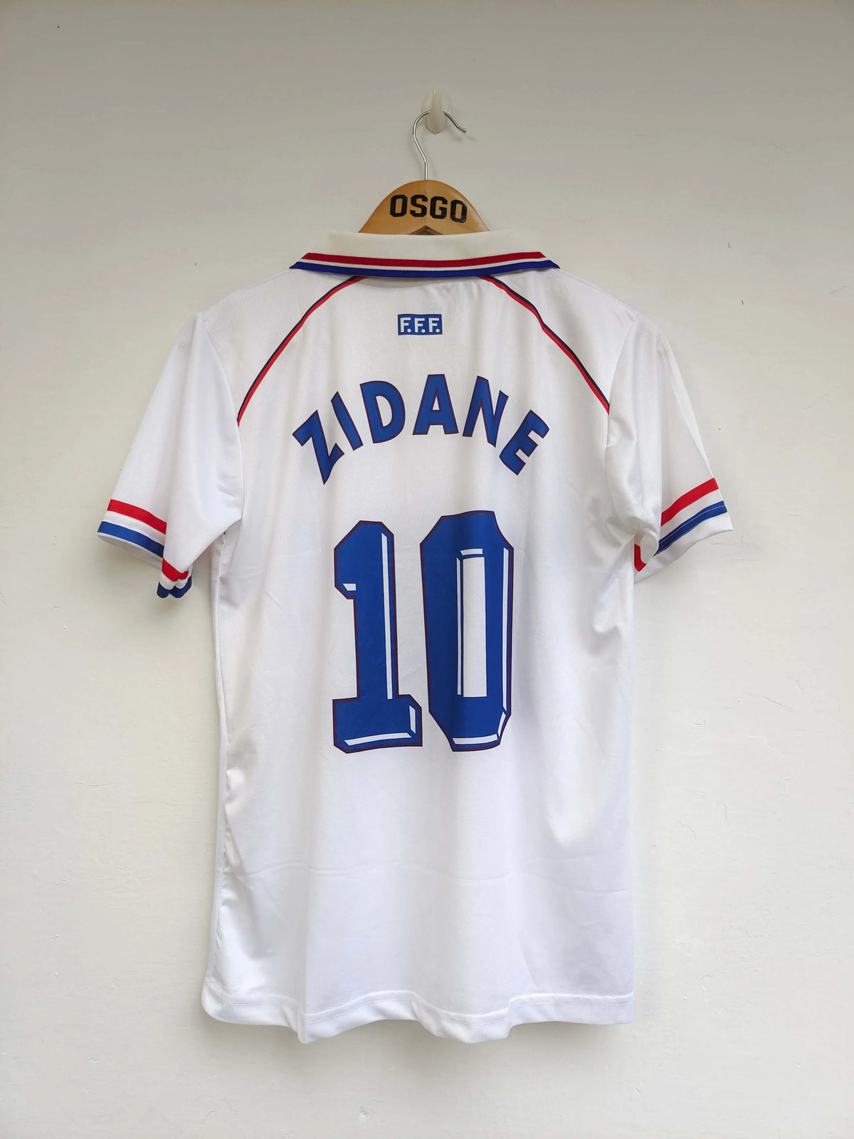 FRANCE 1998 AWAY KIT ZIDANE POLO EMBROIDERY
