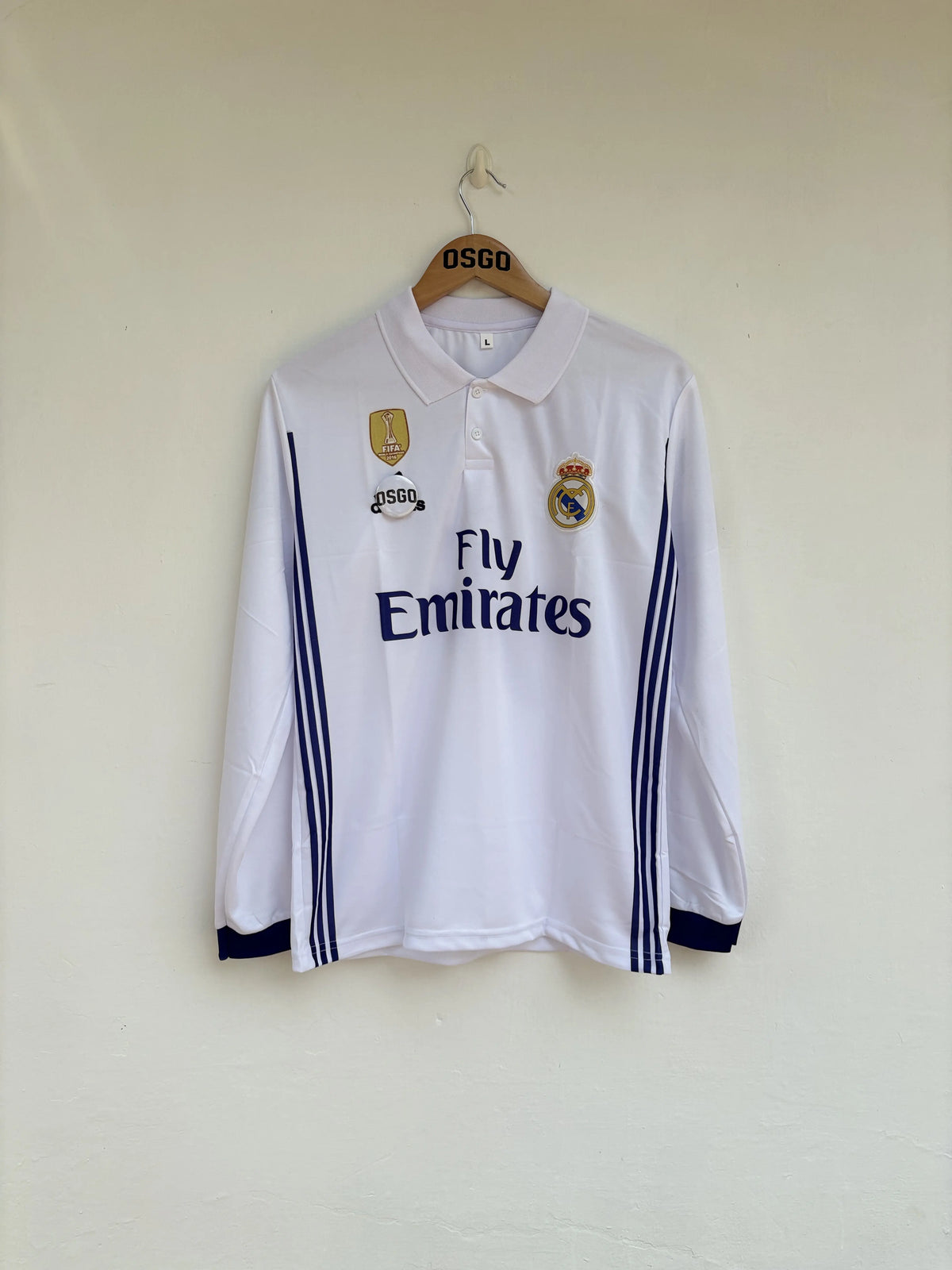 Cristiano Ronaldo Real Madrid 2016-17 Home Kit, Collar & Full Sleeve
