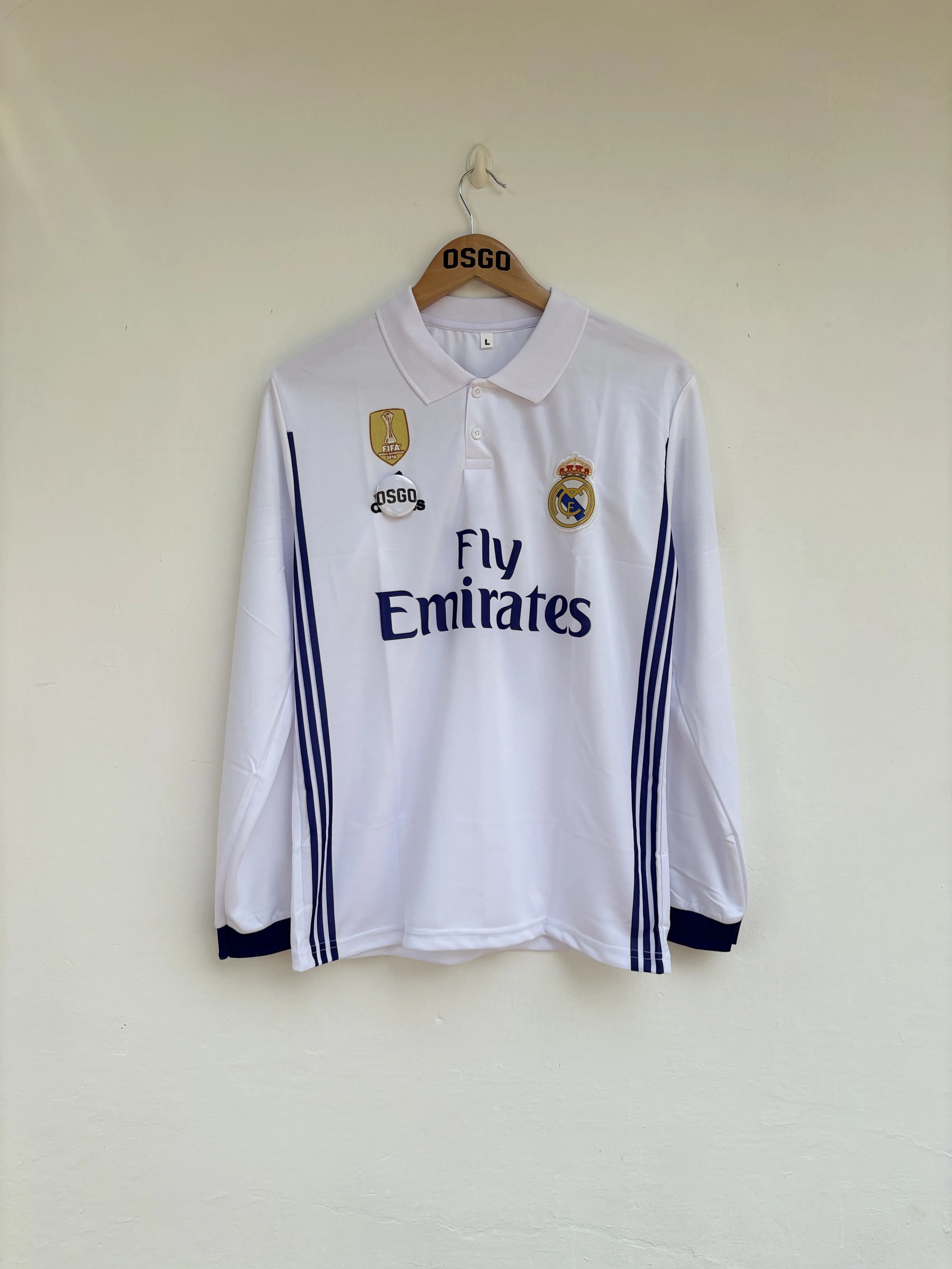 Cristiano Ronaldo Real Madrid 2016-17 Home Kit, Collar & Full Sleeve