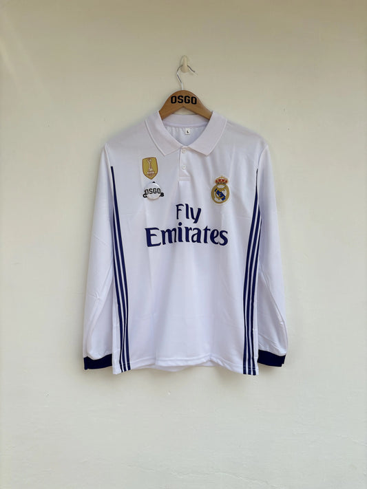Cristiano Ronaldo Real Madrid 2016-17 Home Kit, Collar & Full Sleeve