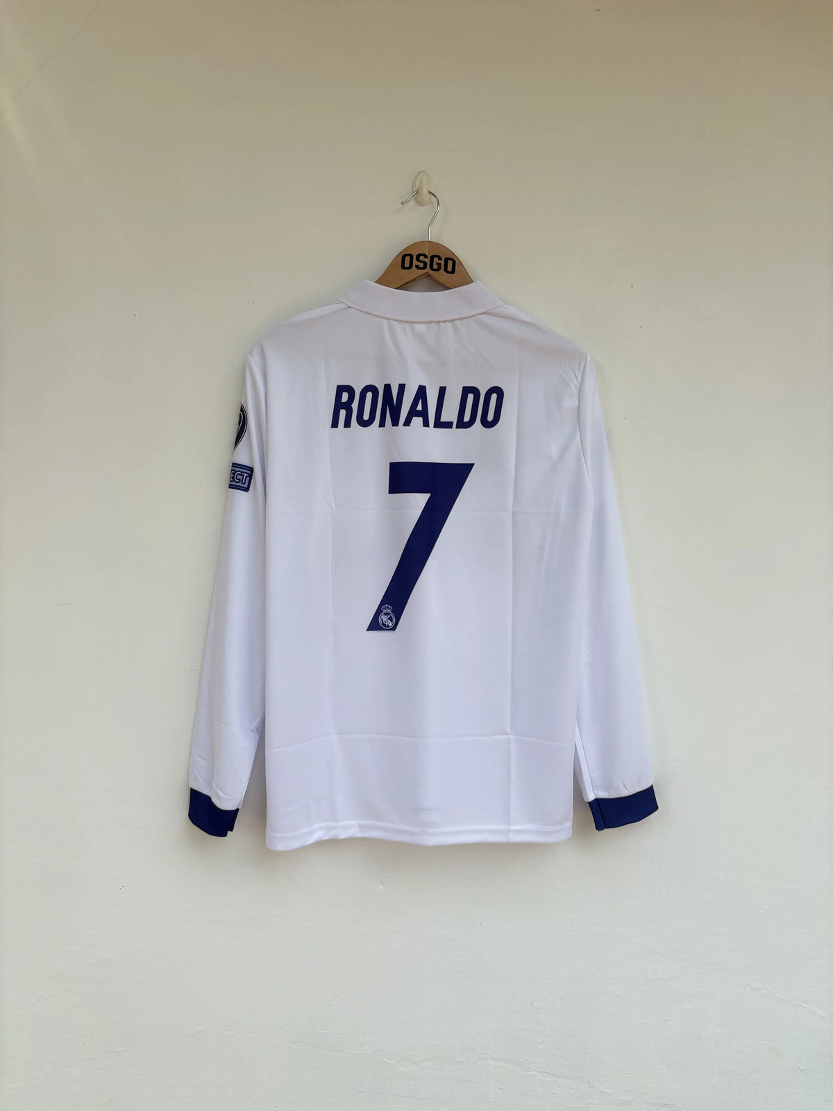 Cristiano Ronaldo Real Madrid 2016-17 Home Kit, Collar & Full Sleeve