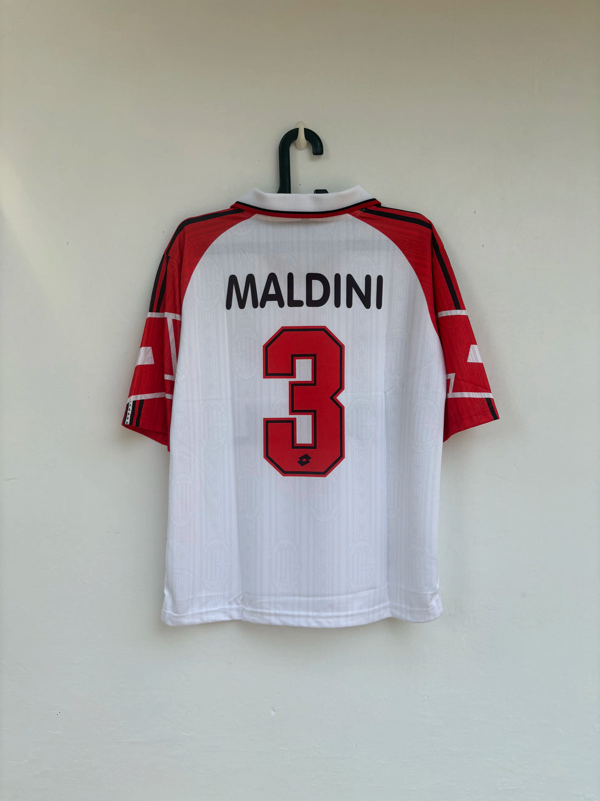 AC MILAN 1997-1998 AWAY MALDINI KIT FIVESLEEVE POLO