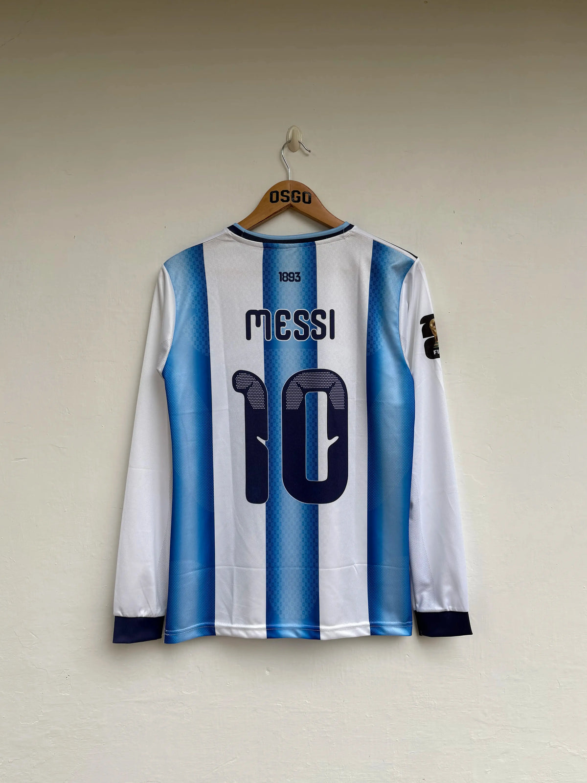 MESSI ARGENTINA HOME KIT FULL SLEEVE EMBROIDERY 2026 WORLD CUP