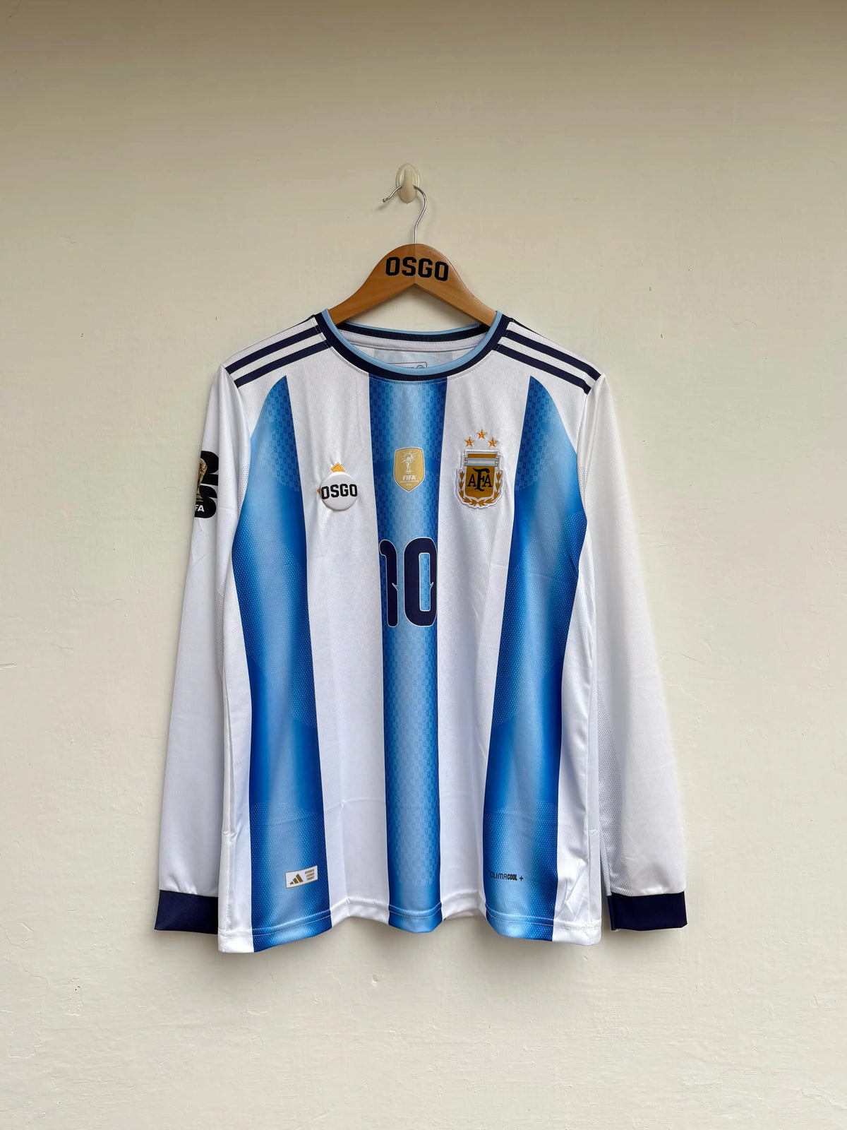 MESSI ARGENTINA HOME KIT FULL SLEEVE EMBROIDERY 2026 WORLD CUP